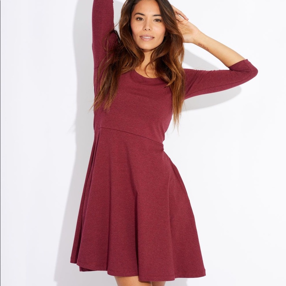 Pact organic 3/4 sleeve fit and flare dress